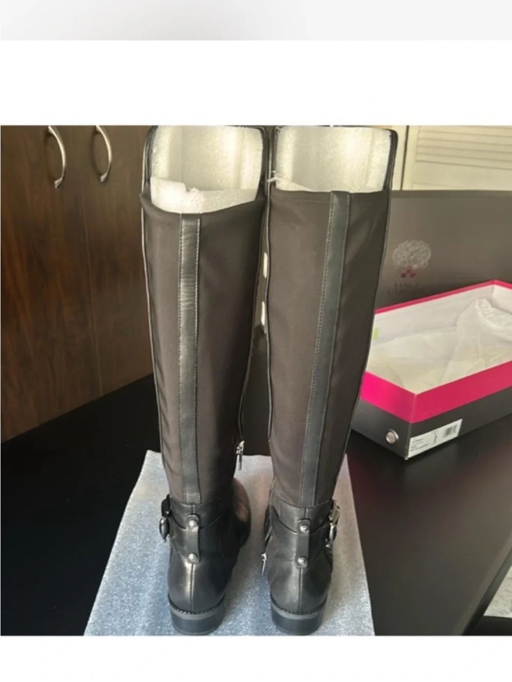 Vince Camuto Black Quilted Over-the-Knee Riding Boots